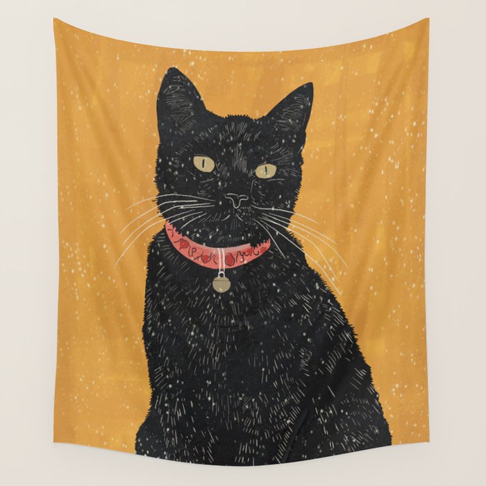 Black Cat 7 Wall Tapestry Gallery Image 1