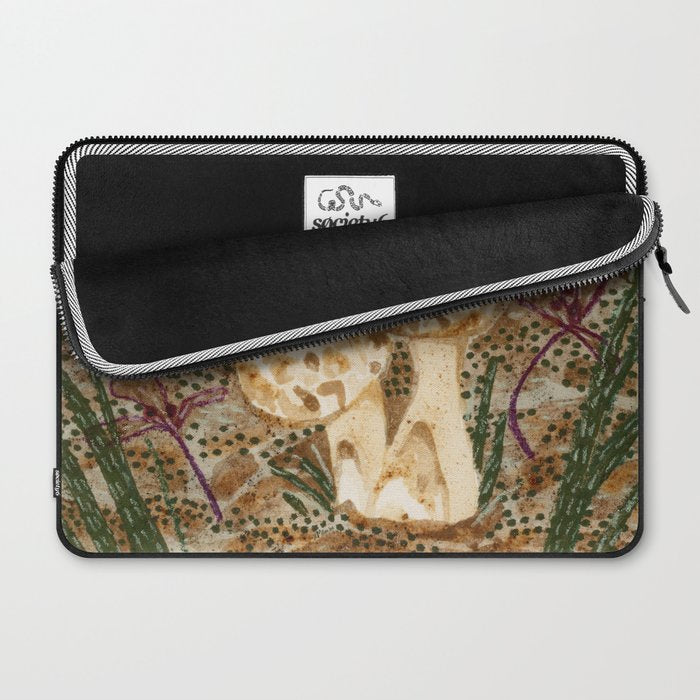 Little Morel Mushrooms in Warm Brown Laptop Sleeve Gallery Image 2