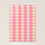 Wavy Stripes Ogee A-Go-Go Retro Contemporary Pattern in Pink Cream Stationery Card Gallery Image 2