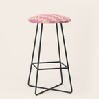 Wavy Stripes Ogee A-Go-Go Retro Contemporary Pattern in Pink Cream Stool Gallery Image 1