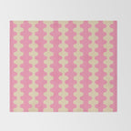 Wavy Stripes Ogee A-Go-Go Retro Contemporary Pattern in Pink Cream Throw Blanket Gallery Image 2