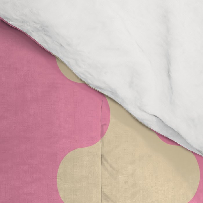 Wavy Stripes Ogee A-Go-Go Retro Contemporary Pattern in Pink Cream Comforter Gallery Image 4