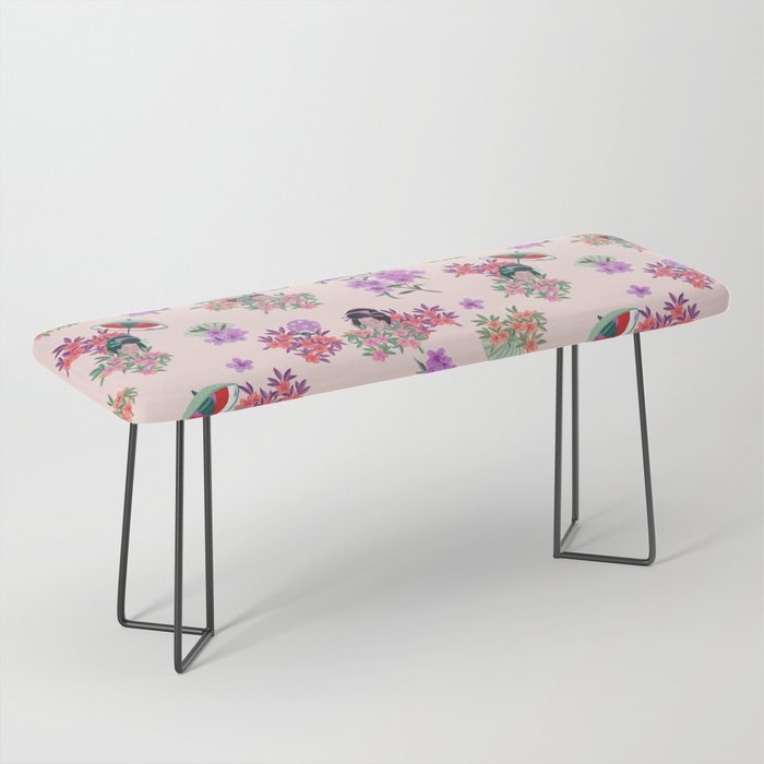 Pastel purple oriental pattern Bench Gallery Image 1