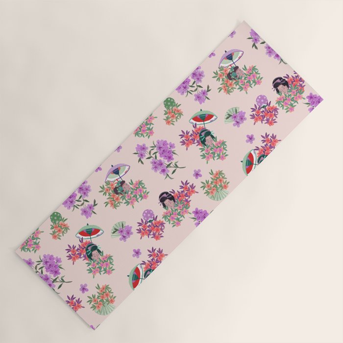 Pastel purple oriental pattern Yoga Mat Gallery Image 1