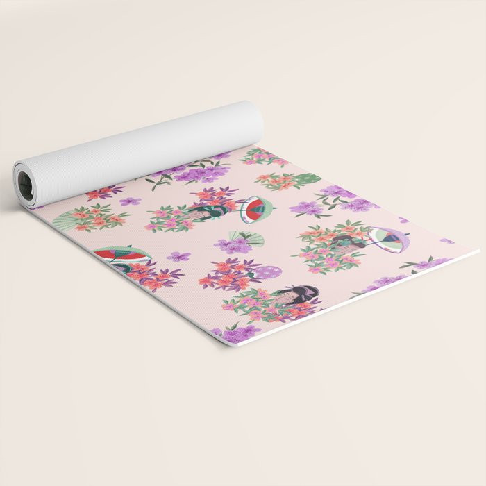 Pastel purple oriental pattern Yoga Mat Gallery Image 2