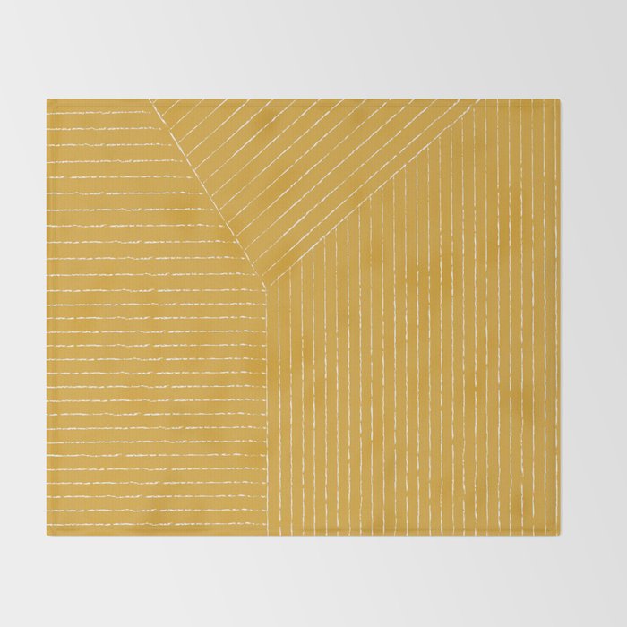 Lines (Mustard Yellow) Throw Blanket Gallery Image 2