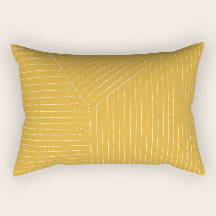 Lines (Mustard Yellow) Rectangular Pillow Gallery Image 2
