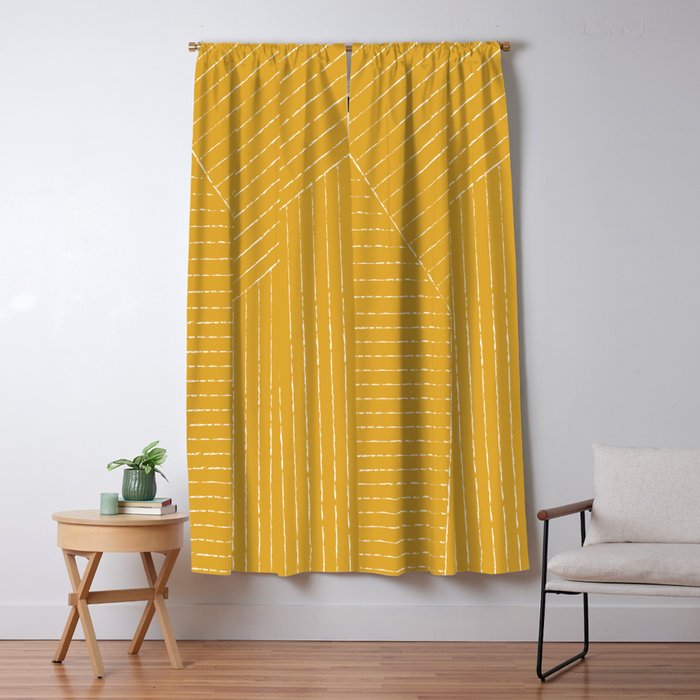 Lines (Mustard Yellow) Window Curtain Gallery Image 5