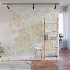 Bee and honeycomb watercolor Wall Mural Gallery Image 1