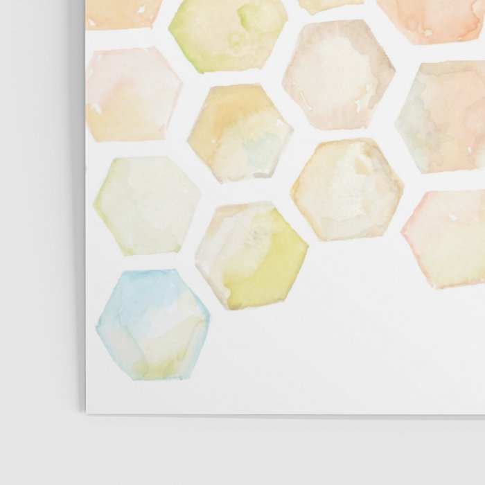 Bee and honeycomb watercolor Poster Gallery Image 3