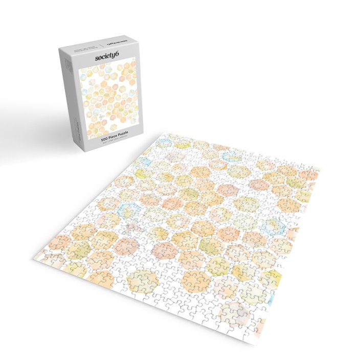 Bee and honeycomb watercolor Jigsaw Puzzle Gallery Image 2