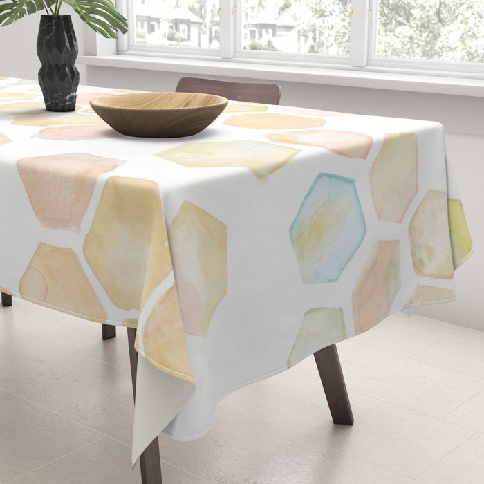 Bee and honeycomb watercolor Tablecloth Gallery Image 3
