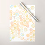 Bee and honeycomb watercolor Wrapping Paper Gallery Image 1