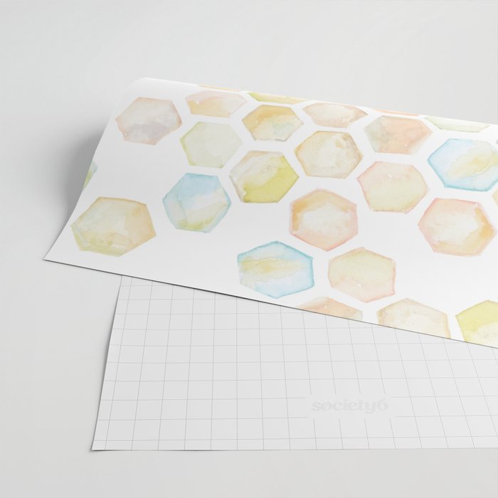 Bee and honeycomb watercolor Wrapping Paper Gallery Image 2
