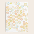 Bee and honeycomb watercolor Poster Gallery Image 4