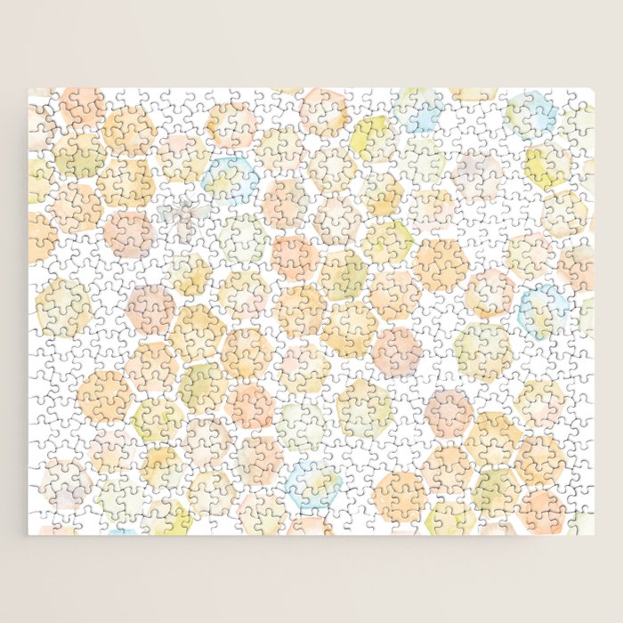 Bee and honeycomb watercolor Jigsaw Puzzle Gallery Image 1