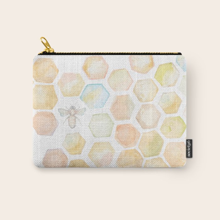 Bee and honeycomb watercolor Carry All Pouch Gallery Image 1