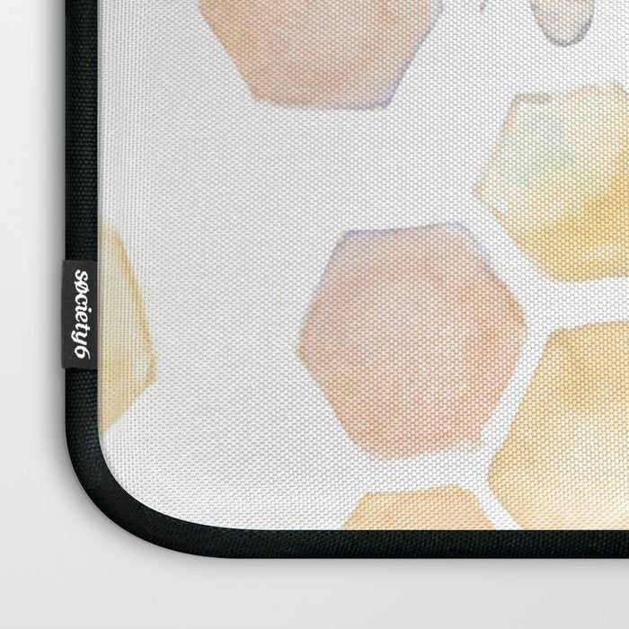 Bee and honeycomb watercolor Laptop Sleeve Gallery Image 3