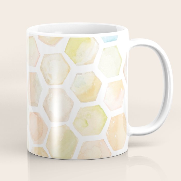 Bee and honeycomb watercolor Coffee Mug Gallery Image 1