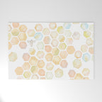 Bee and honeycomb watercolor Welcome Mat Gallery Image 1
