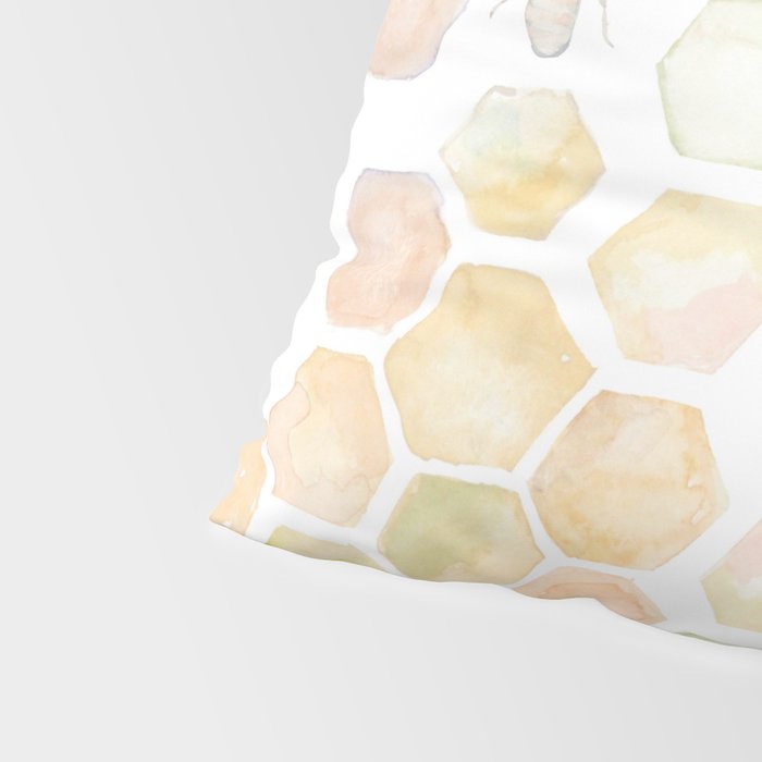 Bee and honeycomb watercolor Pillow Sham Gallery Image 4