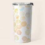 Bee and honeycomb watercolor Travel Mug Gallery Image 2