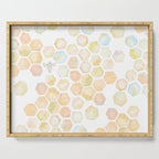Bee and honeycomb watercolor Serving Tray Gallery Image 1