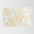 Bee and honeycomb watercolor Rug Gallery Image 2