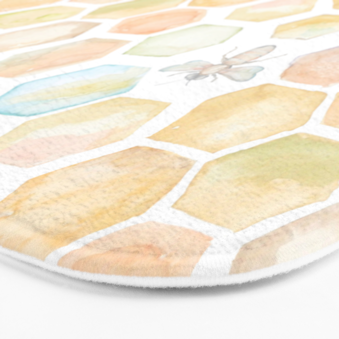 Bee and honeycomb watercolor Bath Mat Gallery Image 3
