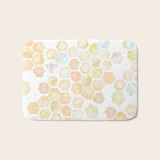 Bee and honeycomb watercolor Bath Mat Gallery Image 1