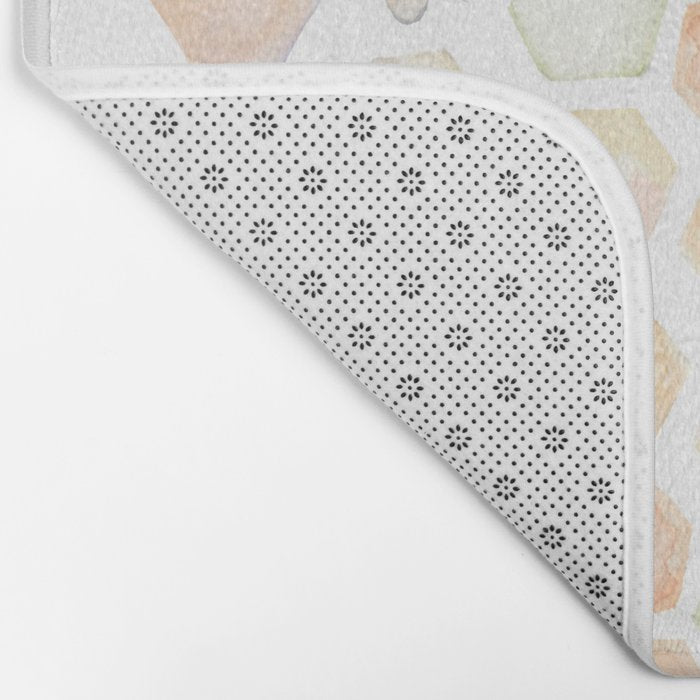 Bee and honeycomb watercolor Bath Mat Gallery Image 2
