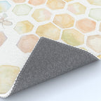 Bee and honeycomb watercolor Rug Gallery Image 4