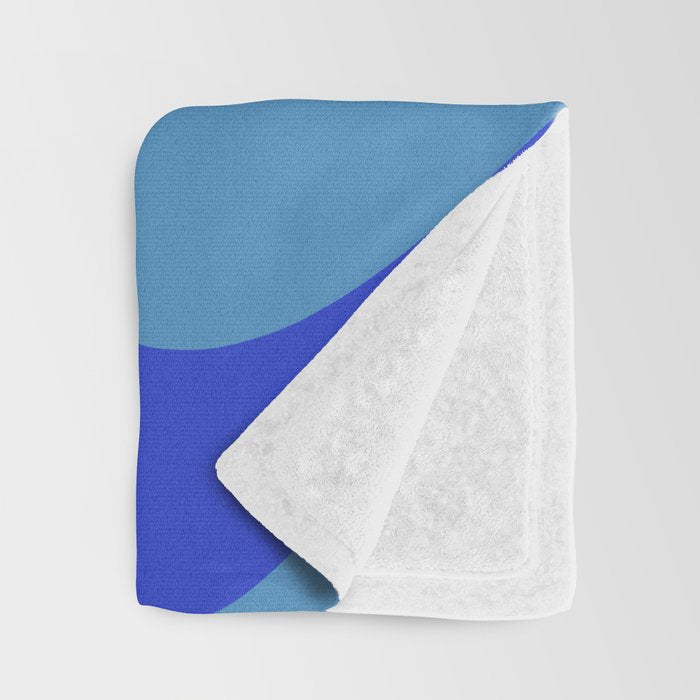 Retro Liquid Swirl Contemporary Abstract Pattern 2 in Cobalt Blue Throw Blanket Gallery Image 3