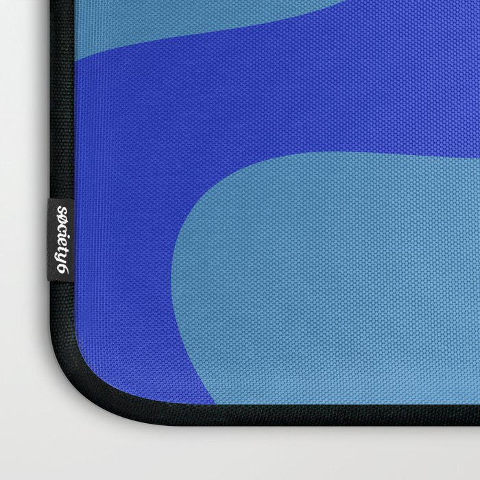 Retro Liquid Swirl Contemporary Abstract Pattern 2 in Cobalt Blue Laptop Sleeve Gallery Image 3