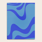 Retro Liquid Swirl Contemporary Abstract Pattern 2 in Cobalt Blue Notebook Gallery Image 4