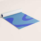 Retro Liquid Swirl Contemporary Abstract Pattern 2 in Cobalt Blue Yoga Mat Gallery Image 2