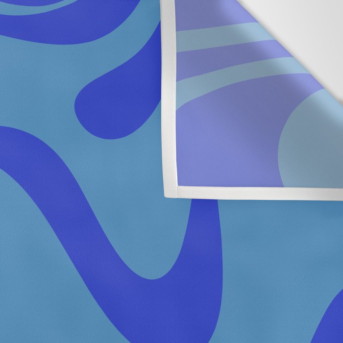 Retro Liquid Swirl Contemporary Abstract Pattern 2 in Cobalt Blue Wall Tapestry Gallery Image 3
