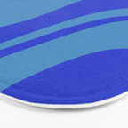 Retro Liquid Swirl Contemporary Abstract Pattern 2 in Cobalt Blue Bath Mat Gallery Image 3