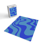 Retro Liquid Swirl Contemporary Abstract Pattern 2 in Cobalt Blue Jigsaw Puzzle Gallery Image 2