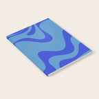 Retro Liquid Swirl Contemporary Abstract Pattern 2 in Cobalt Blue Notebook Gallery Image 2