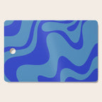 Retro Liquid Swirl Contemporary Abstract Pattern 2 in Cobalt Blue Cutting Board Gallery Image 1