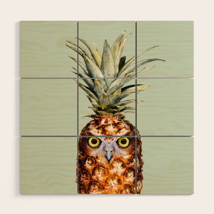 PINEAPPLE OWL Wood Wall Art Gallery Image 1