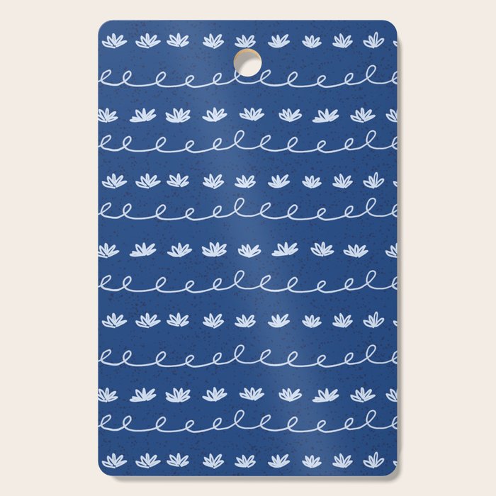 Abstract Cookie Pattern Doodle in Navy & Sky Blue Cutting Board Gallery Image 1