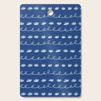 Abstract Cookie Pattern Doodle in Navy & Sky Blue Cutting Board Gallery Image 1