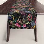 Holiday 2025 Festive Floral Foliage Colorful Dark Table Runner Gallery Image 1