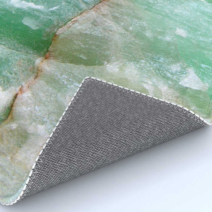 Crystalized Pale Green Quartz Slab with Copper Vein Rug Gallery Image 4