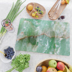 Crystalized Pale Green Quartz Slab with Copper Vein Cutting Board Gallery Image 2
