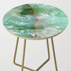 Crystalized Pale Green Quartz Slab with Copper Vein Side Table Gallery Image 2