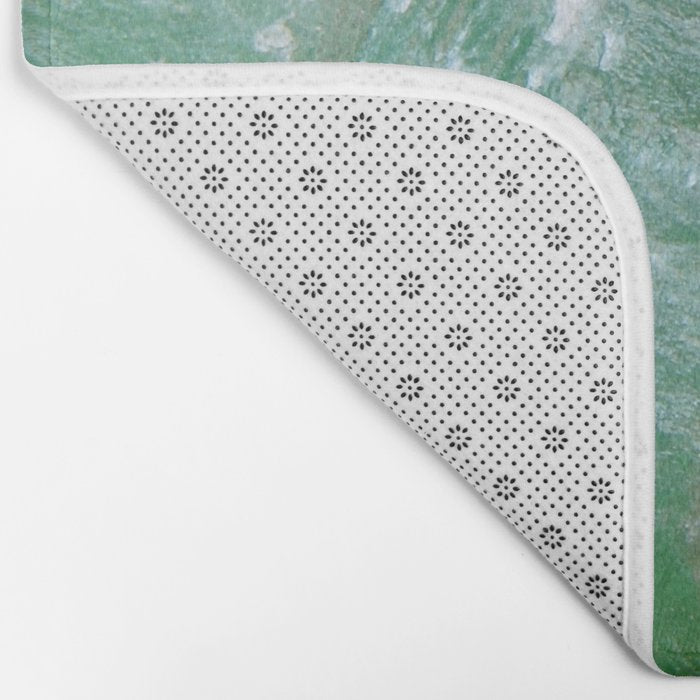 Crystalized Pale Green Quartz Slab with Copper Vein Bath Mat Gallery Image 2