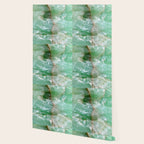 Crystalized Pale Green Quartz Slab with Copper Vein Wallpaper Gallery Image 2